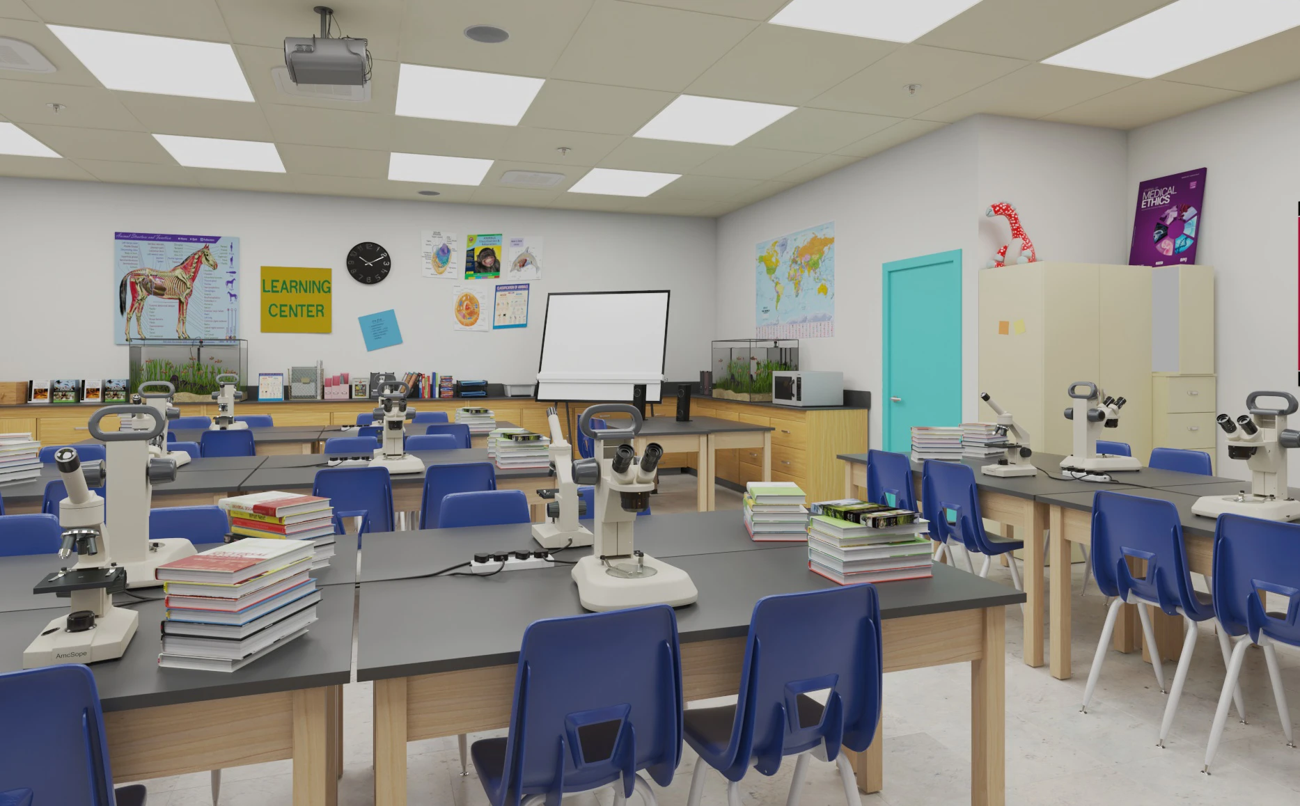 Detail School Science Laboratory Interior Architecture 3D Model_03